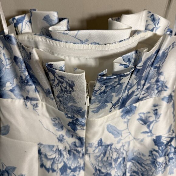 Alfred Sung Floral Ruffle Strapless Trumpet Maxi Gown Women's 4 Cottage Rose NWT - Picture 8 of 12